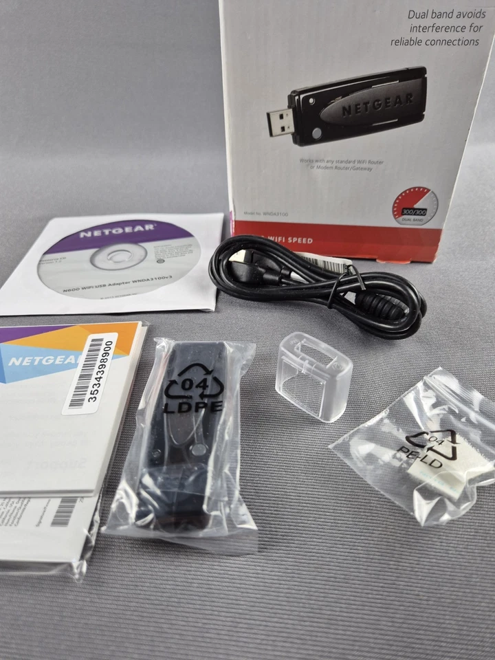 Netgear N600 Wireless dual band USB adapter - WNDA3100 v3 802.11n Dual Band WiFi - Image 2 of 4