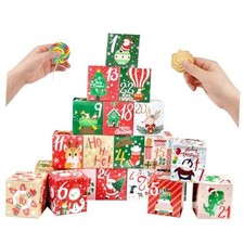 24 Pcs DIY Christmas Advent Calendar Boxes for 2025, 24 Days Countdown Style-D
