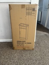 Artis FNGVWH1 Floor Standing 400mm Slim Vanity Unit and Basin Sink - White Gloss