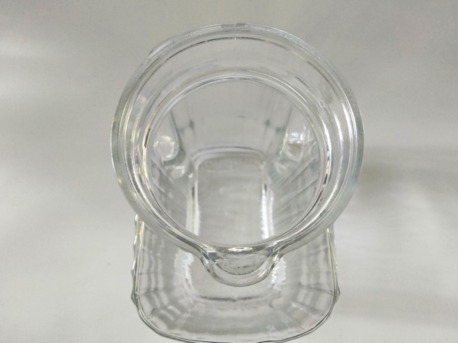 Vtg Anchor Hocking Ribbed Glass Refrigerator Pitcher 2 Qt Rectangular Water Jug