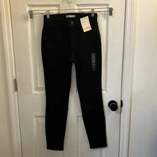 LC Lauren Conrad High Rise Skinny Jeans Black Stretch Repreve Women’s Size 4 NWT