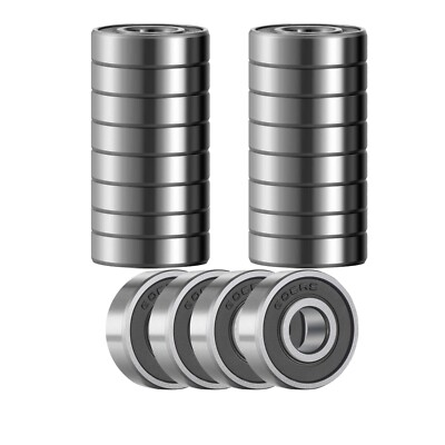 #ad #ad 20Pcs 608 2RS Double Rubber Sealed Steel Miniature Deep Groove Ball Bearings $8.83