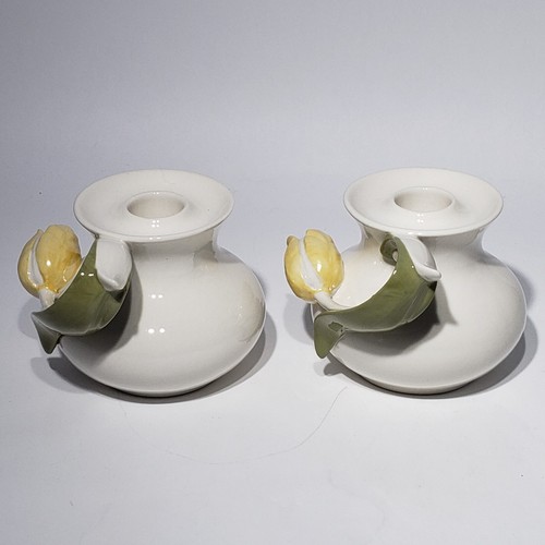 Set of 2 Goebel Porcelain Tulip Candle Holders W. Germany - Picture 4 of 14