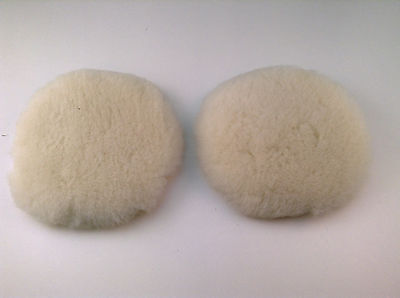 2 pack 3/" Hook/& Loop WHITE 100/% WOOL Mini Buffing Pad for HEAVY CUTTING