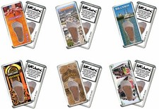 Branson FootWhere® Souvenir Fridge Magnets. 6 Piece Set. Made in USA