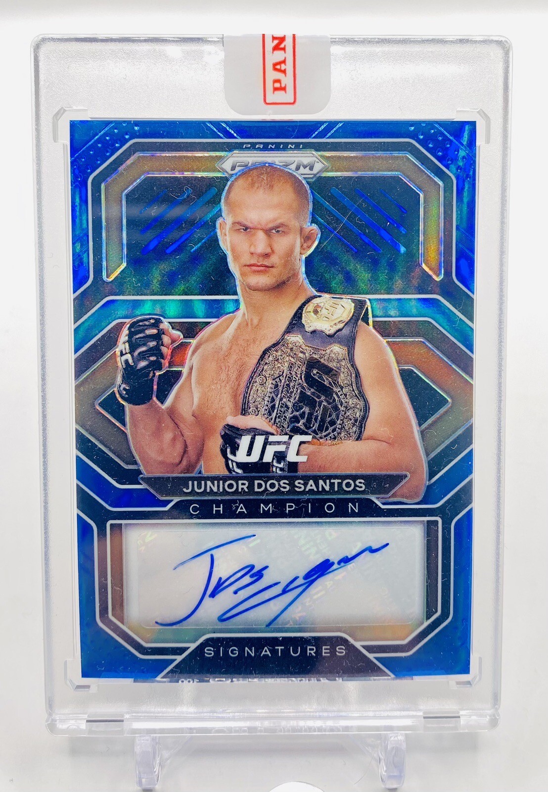 Junior Dos Santos 2021 Panini Prizm UFC Blue Champion Signatures Auto Card /35