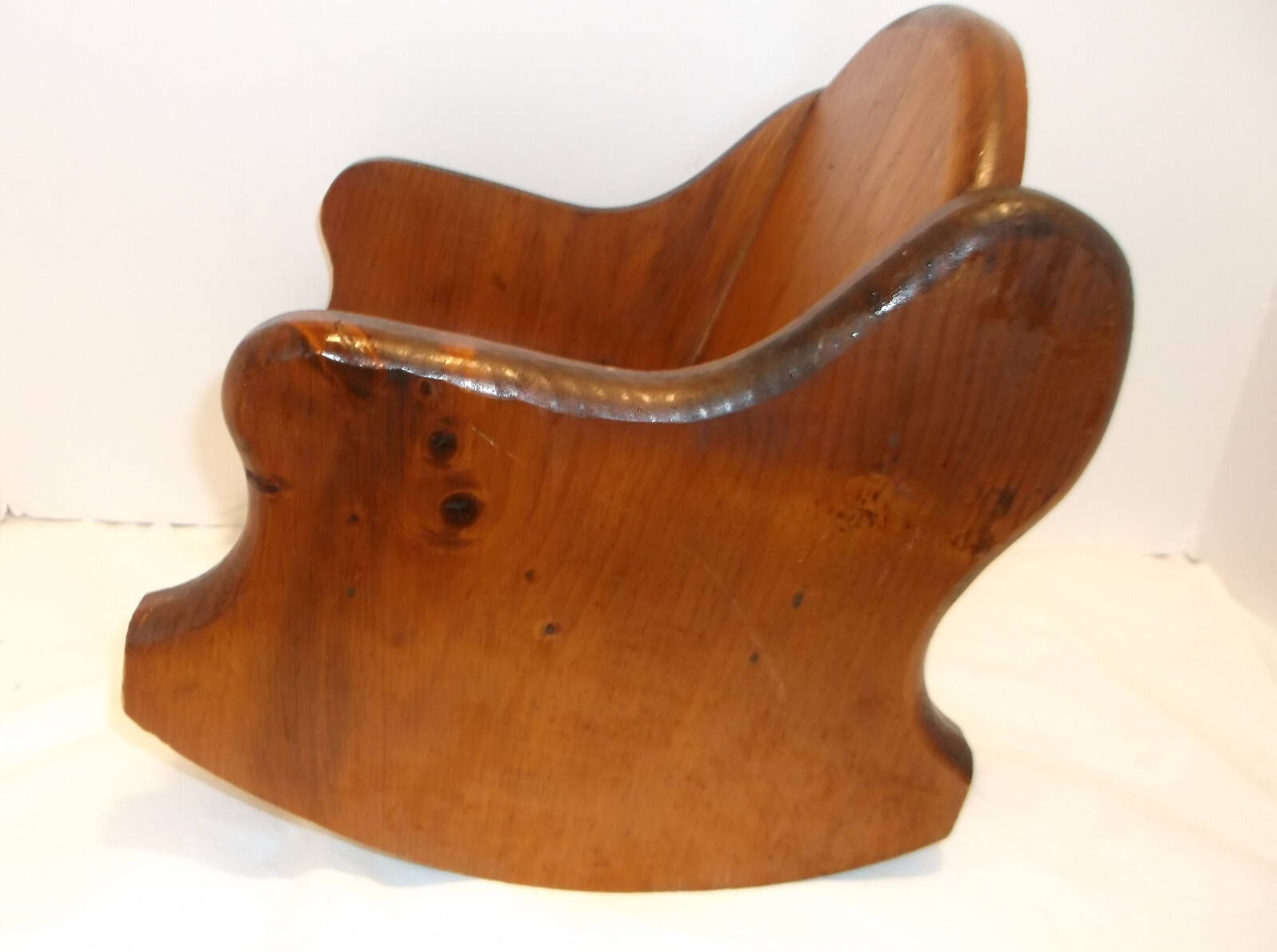 VINTAGE PINE WOOD DOLL ROCKER Handmade   Seat  5 1/4" x  7 1/4"  - 11 1/2" High