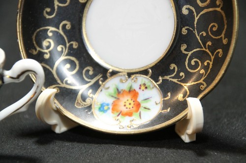 Vintage Fine China Cup and saucer ~ Children Set ~Occupied Japan ~ Black & Gold - Picture 3 of 8