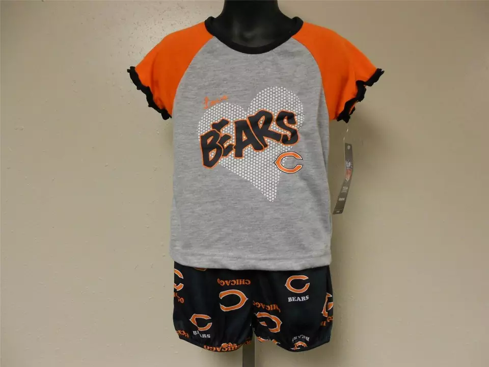 NEW Chicago Bears GIRLS TODDLERS 3T NFL Team Apparel 2 Piece Pajama Set - Image 2 of 4