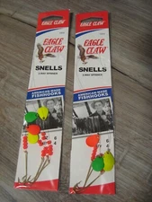 2 Pks Eagle Claw Fishing 2-Way Spinner Snells 128 Fish Hooks - Size 6 Aberdeen