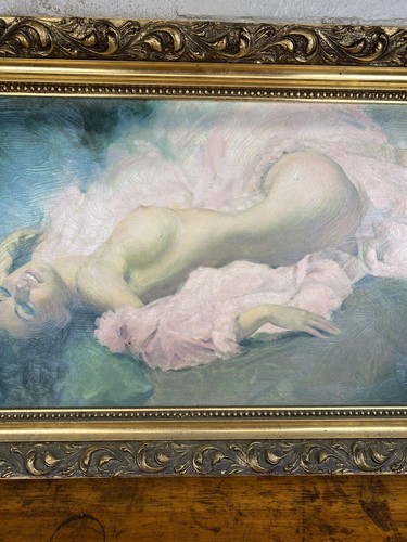 Large 1970 Vintage EARL MORAN *NUDE* Print on Board, 41.75" x 23.75" Wood Frame - Picture 3 of 18