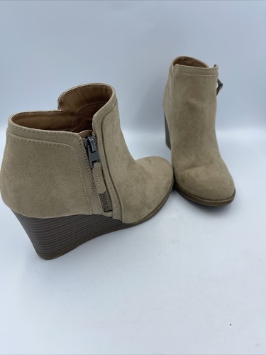Time and Tru Wedge Bootie gray Size 8.5 