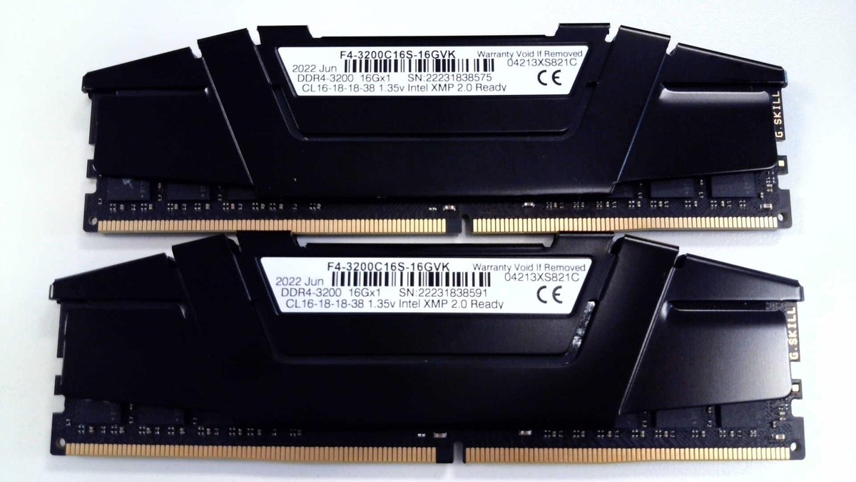G.SKILL RIPJAWS V 32GB (2x16GB) 3200 MHz DDR4 RAM Memory Black F4