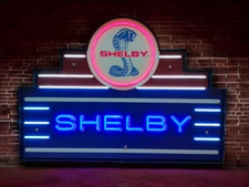 Licensed Shelby LED Sign / Cobra Ford Carrol Shelby LED Signs / Garage Man Cave