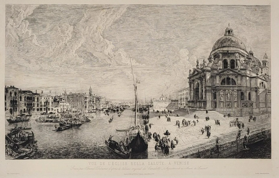 Exceptionnelle vue de Venise gravée par Brunet-Debaines d'après Canaletto - Photo 4/4
