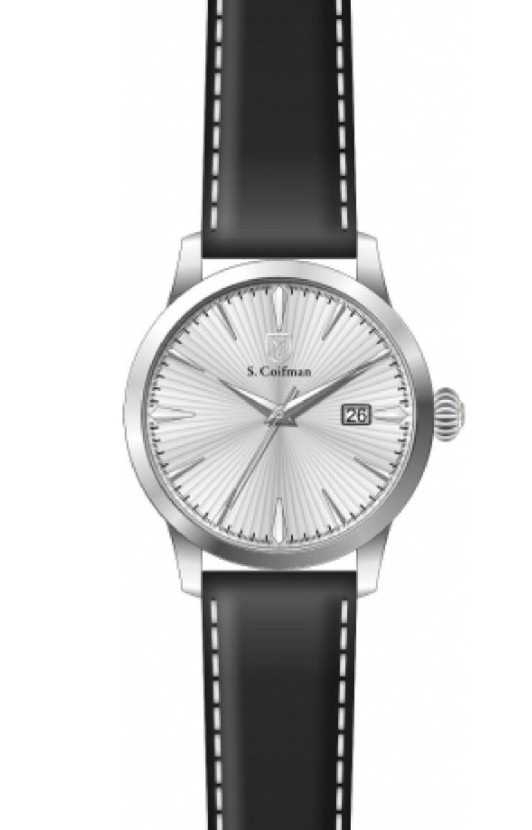 NEW IN BOX S. Coifman SC0467 Silver Dial 44mm Quartz Watch MSRP