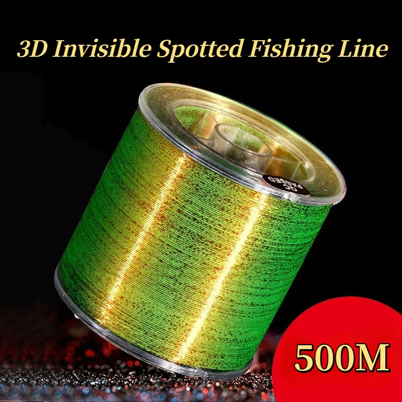 500M 3D Invisible Spotted Fishing Line Monofilament Speckle Fluorocarbon  line