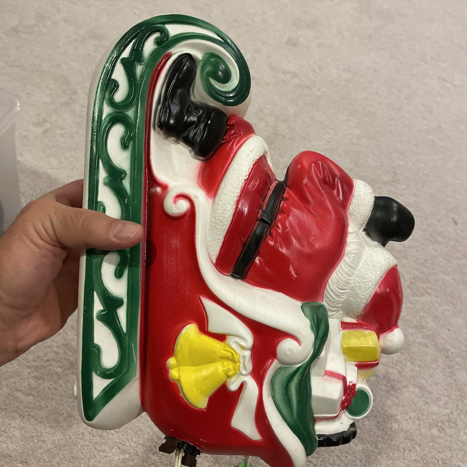 Vintage 1970 Empire Blow Mold Santa with Sleigh Lighted Christmas ...