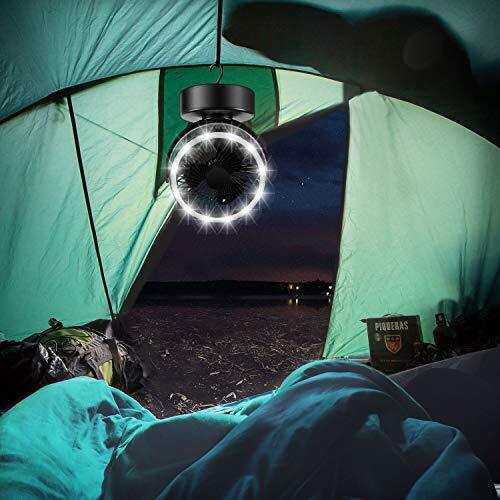 Odoland Portable Camping Fan with LED Lantern, Battery Operated Tent
