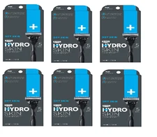 Schick Hydro Skin Comfort for Dry Skin, 1 Razor and 2 Refill Cartridges (6 pack)