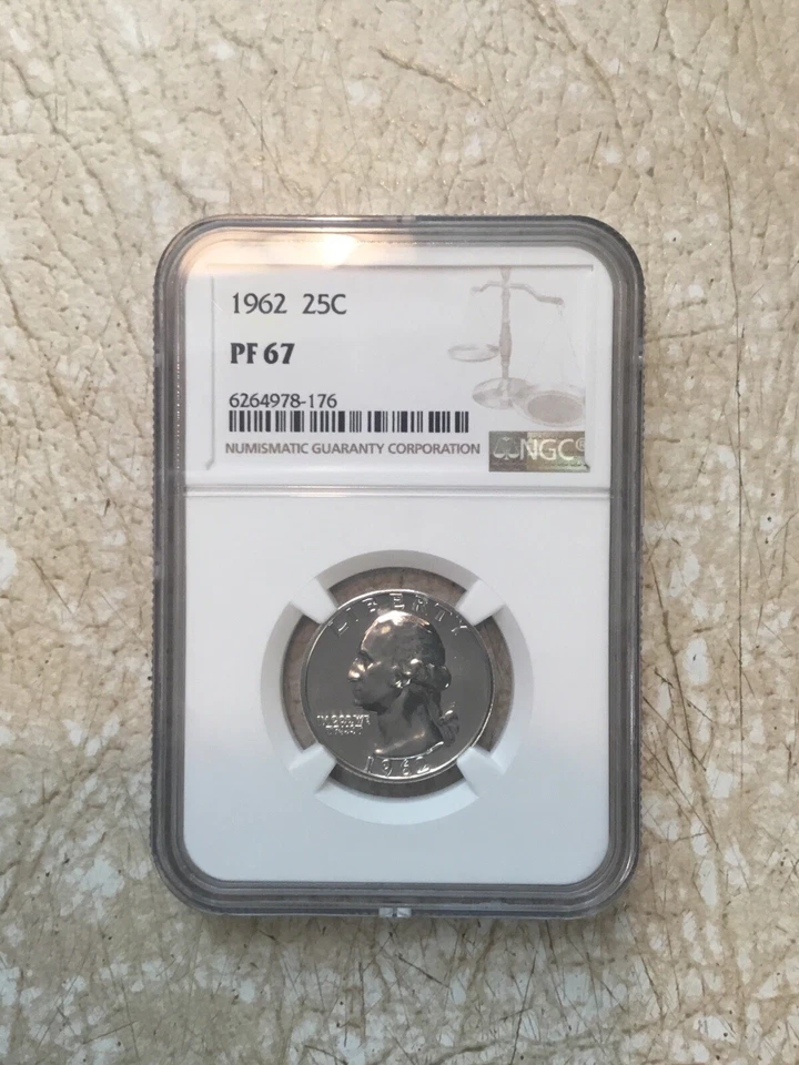 1961 25 Cent Silver Quarter NGC PF67 1977S PCGS 25C PR69DCAM 1/4 Pound Coin Lot - Image 2 of 4