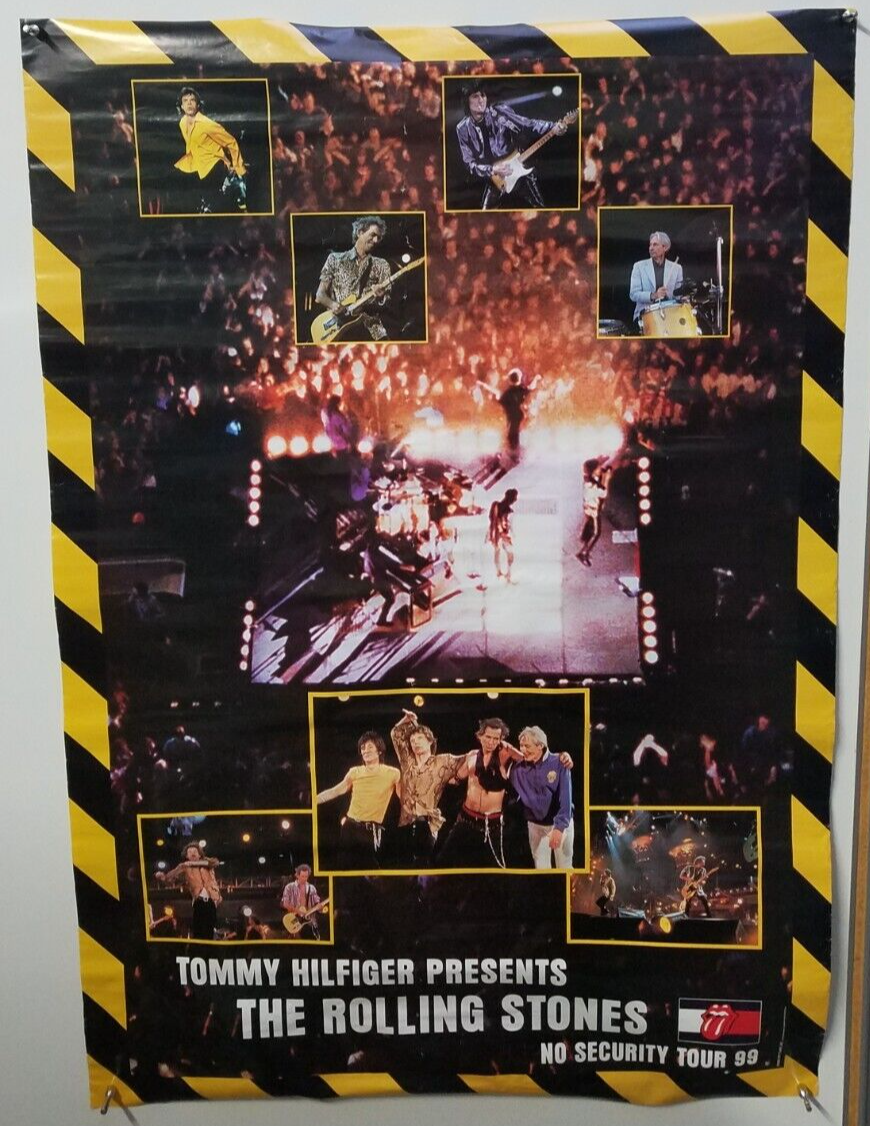 Vintage 1999 The Rolling Stones Poster No Security Tour '99 52x36