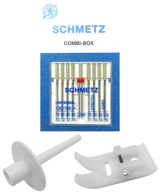 SCHMETZ COMBI-BOX+Garnstift Garnrollenhalter+Teflonfuß für Silvercrest