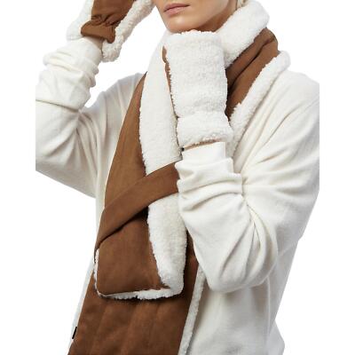 Apparis Ziggy ESF-12238 Women's Faux Vegan Shearling Scarf, One Size brown