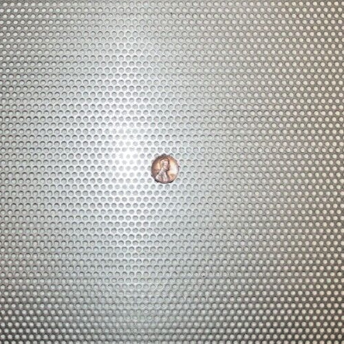1/8" HOLES 18 GAUGE  304 STAINLESS STEEL PERFORATED SHEET  4-1/2" X 22"