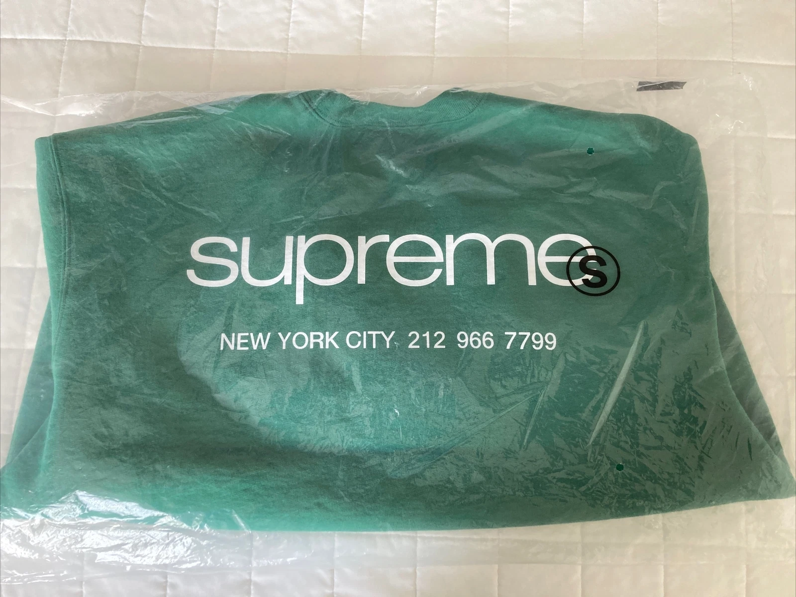 Supreme NYC Crewneck vert pin taille petite NEUF FW23 SW119 LT PIN PETIT