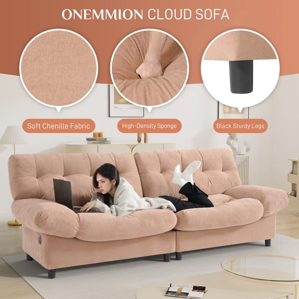 Sofá sofá de 95" moderno mullido suave de gran tamaño con asiento profundo para sala de estar apartamento Foto 4 de 4