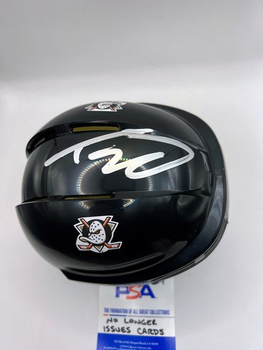 TREVOR ZEGRAS Anaheim Ducks SIGNED Autograph Hockey Mini Helmet PSA COA - Picture 2 of 3