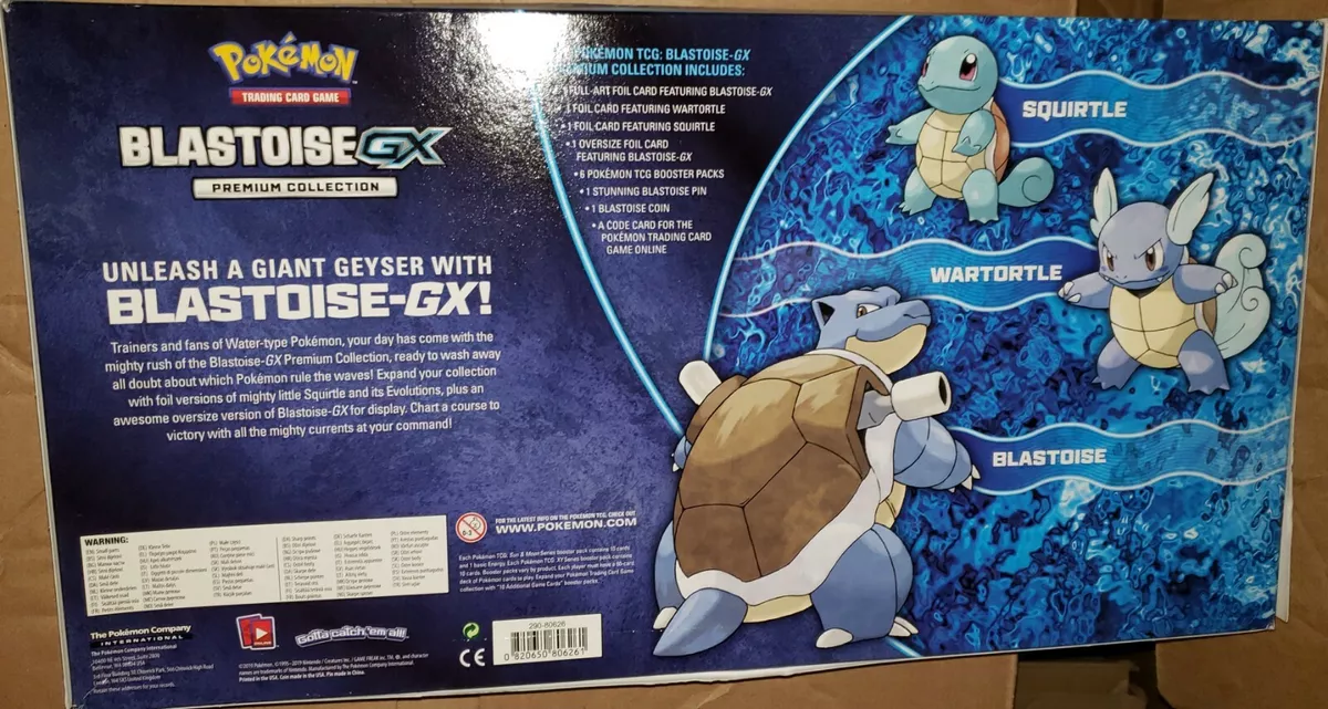 Pokémon TCG: Blastoise-GX Premium Collection- 3 Foil Cards