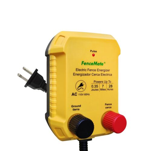 FenceMate AC Powered Electric Fence Charger Output 0.35J up to 7 Miles to Con...