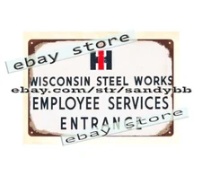 decorative window wall hangings farming Wisconsin Steel Works tin sign