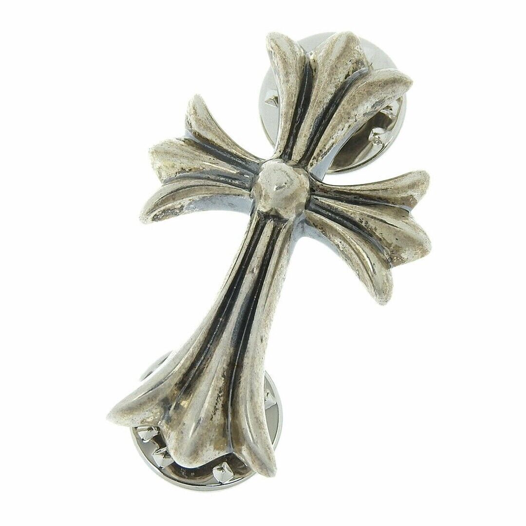 CHROME HEARTS PIN CROSS SMALL STICK CH BADGE SILVER Used CHROME HEARTS PIN CROSS SMALL STICK CH BADGE SILVER Used