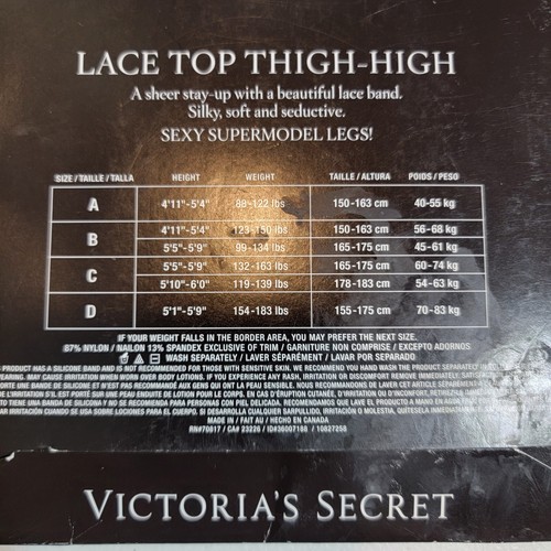 Victoria’s Secret NEW Lace Top Thigh High Stockings Pantyhose WHITE Size A - Picture 4 of 5