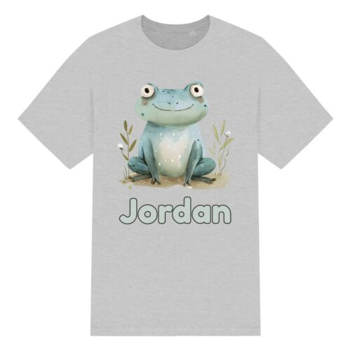 Linda camiseta personalizada acuarela rana niños para niños y niñas. Unisex. Personalizado - Imagen 8 de 10