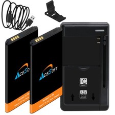 Durable 2 x 6820mAh Battery Charger Cable Bracket for Samsung Galaxy S5 SM-G900M