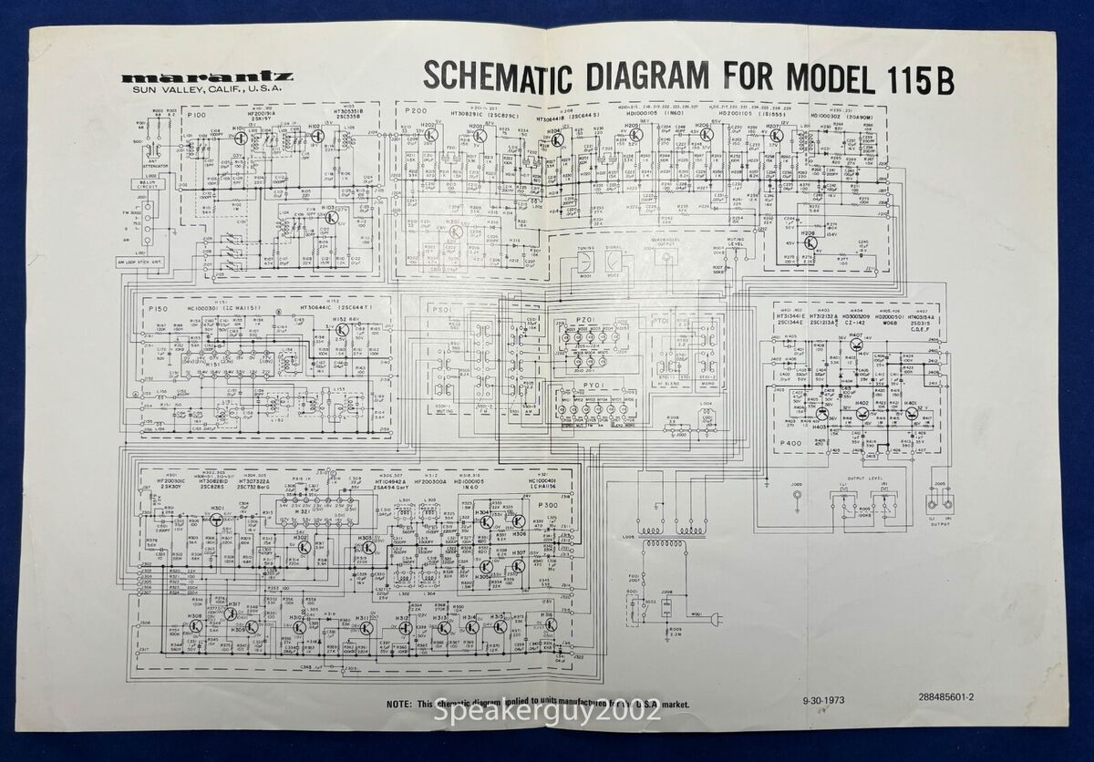 Original Marantz 115B Tuner Foldout Schematic | eBay Original Marantz 115B Tuner Foldout Schematic | eBay