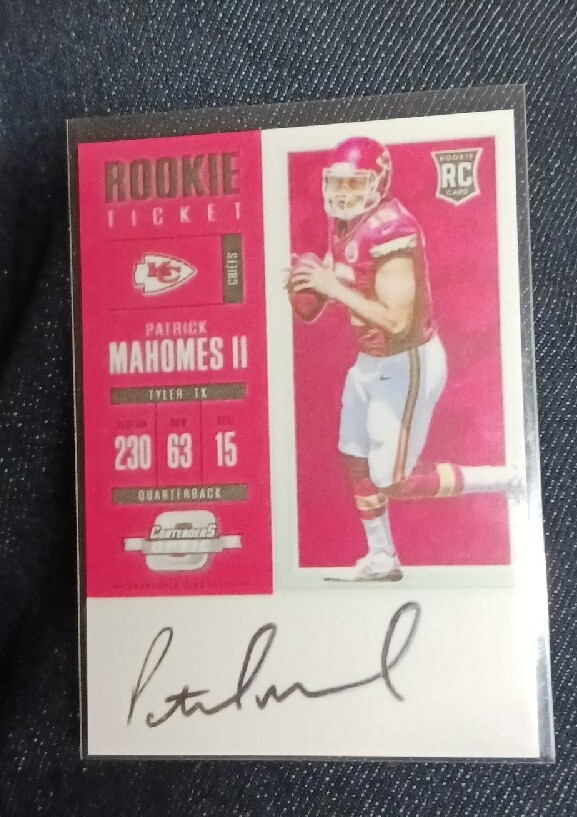 2017 Optic Contenders⚡Patrick Mahomes Card  Auto⚡Rookie Ticket⚡Red/62/75⚡RC#103⚡