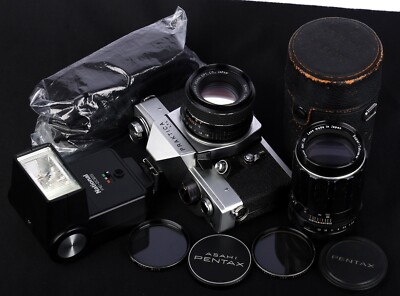 Praktica LTL 35mm Film SLR c/w SMC Takumar 55/1.8, 135/3.5 Lens & Flash Kit