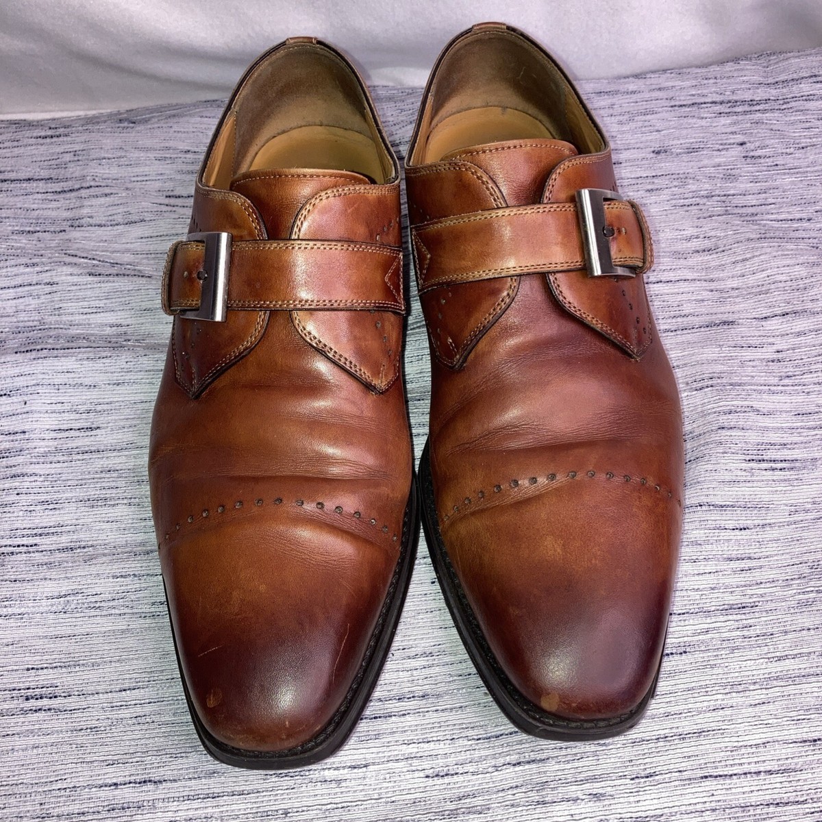 Magnanni 19736 Carey Burnished Brown Leather Monk Strap  display picture 3