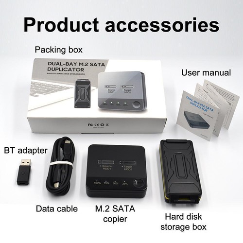 M.2 SATA Clone Docking Station SSD Duplicator Function Support Disk NEW~ еа D6U6 - Afbeelding 8 van 8