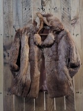 Preloved Vintage Authentic Real Fur Coat Size 12 Mob Wife Trend