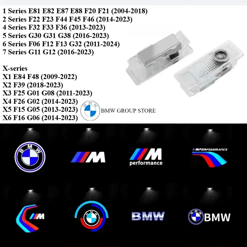 2/4Pcs LED HD Car Door Welcome Light For BMW X5 E70 F15 E90 E91 E92 F12 E60 F30- - Image 3 of 4
