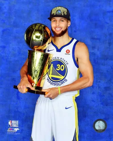 Stephen Curry Golden State Warriors Unsigned 2018 NBA Finals Trophy  Celebration Spotlight Photograph 