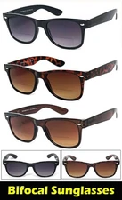 1 or 2 Pairs Square Frame Bifocal Lenses Tinted Reading Sunglasses Sun Reader
