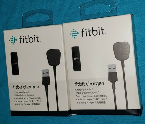 New 2 Fitbit Charge 3 Charging Cables OEM Genuine Sealed For Fit Bit Smartwatch - Picture 2 of 8
