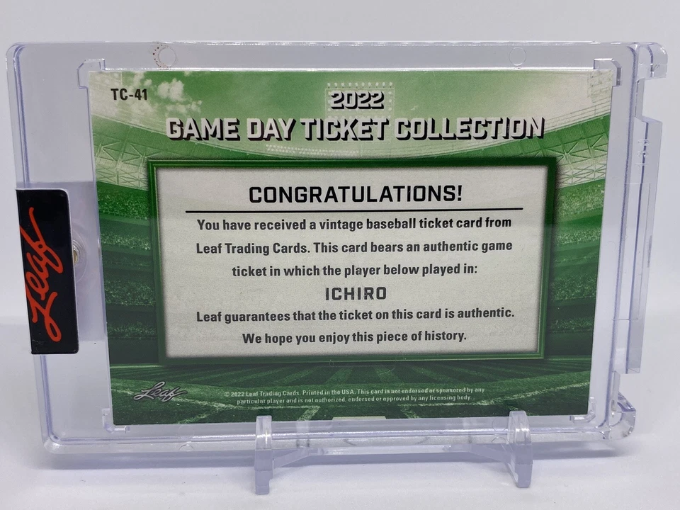 2022 Leaf Game Day Ticket ICHIRO New York Yankees STUB (B448) - Image 3 of 4